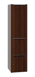 DOMINOU 431 úložná skříň 3-boxová, 1817x450x400 mm, korpus šedý, dvířka ořech královský